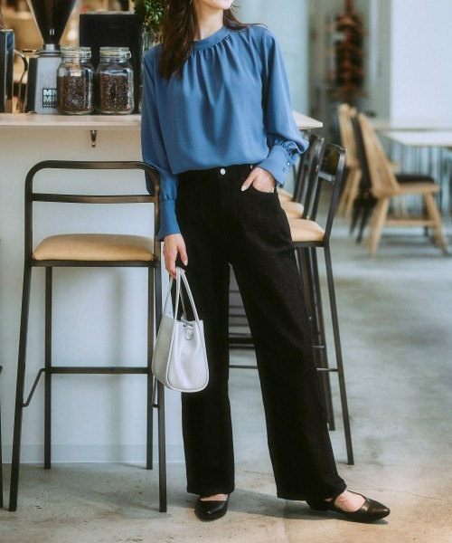 とろみ素材】バルーンスリーブブラウス（シャツ/ブラウス）｜7days