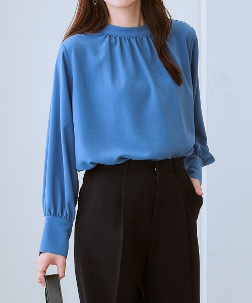 7days Life Styling（セブンデイズライフスタイリング）の「【とろみ素材】バルーンスリーブブラウス（シャツ/ブラウス・レディース・ブルー/キナリ/ブラック/キャメル/ピンク系/ボルドー/オフホワイト・LL/S/M/L/3L）」の13枚目の写真