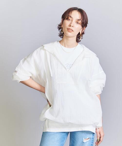 BEAUTY&amp;YOUTH UNITED ARROWS ナイロン アノラックパーカー 定価18700円 1621-105-1769 シアー パーカー ホワイト レディース ビューティアンドユース【中古】5-1201M∞ BEAUTY&YOUTH UNITED ARROWS - BEAUTY&YOUTH UNITED ARROWS ナイロン