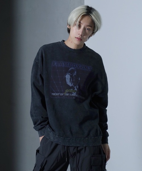 G.O.C(ジーオーシー)の「オーバーサイズピグメントプリントトレーナー(スウェット・メンズ・ブラック/ブラック系その他/ブラック系その他2・LARGE/MEDIUM)」の2枚目の写真