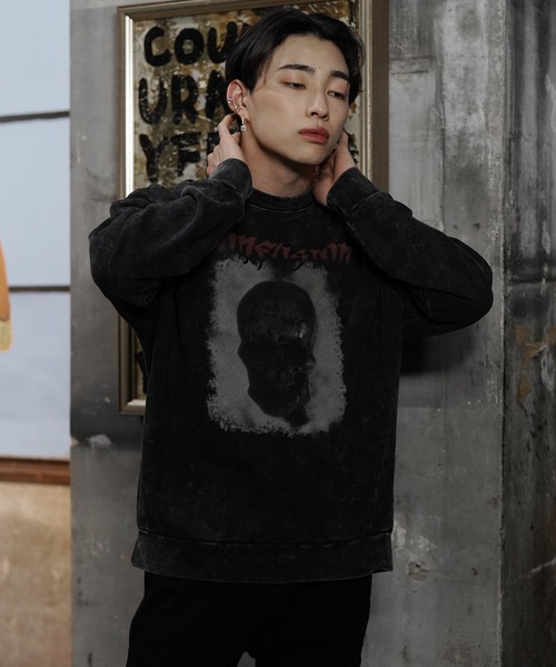 G.O.C(ジーオーシー)の「オーバーサイズピグメントプリントトレーナー(スウェット・メンズ・ブラック/ブラック系その他/ブラック系その他2・LARGE/MEDIUM)」の8枚目の写真