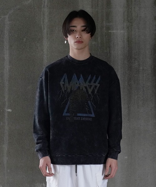 G.O.C(ジーオーシー)の「オーバーサイズピグメントプリントトレーナー(スウェット・メンズ・ブラック/ブラック系その他/ブラック系その他2・LARGE/MEDIUM)」の21枚目の写真