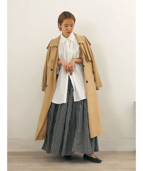 Ungrid（アングリッド）の「ルーズトレンチコート（トレンチコート・レディース・ベージュ/キャメル・MEDIUM/SMALL）」の9枚目の写真
