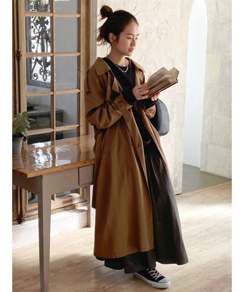 Ungrid（アングリッド）の「ルーズトレンチコート（トレンチコート・レディース・ベージュ/キャメル・MEDIUM/SMALL）」の10枚目の写真