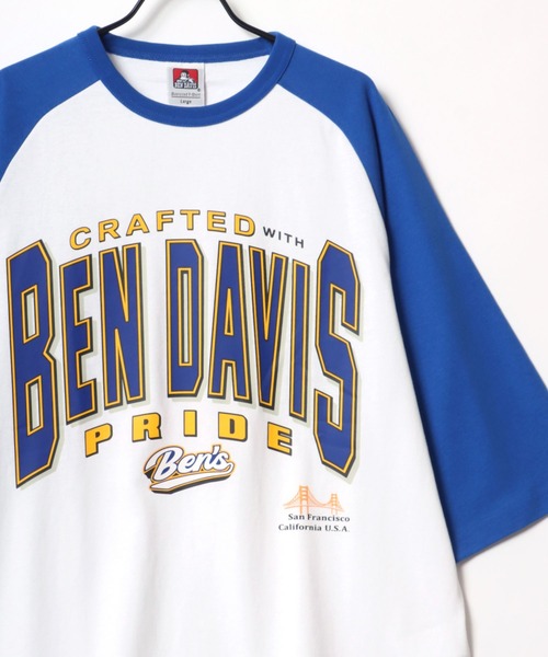 BEN DAVIS(ベンデイビス)の「BEN DAVIS/ベンデイビス TEAM RAGLAN TEE/オーバーサイズ チームロゴ バックプリント ラグラン 半袖Tシャツ(Tシャツ/カットソー・メンズ・セージグリーン/ブルー/ダークグリーン/ブラック・M/L/XL)」の4枚目の写真