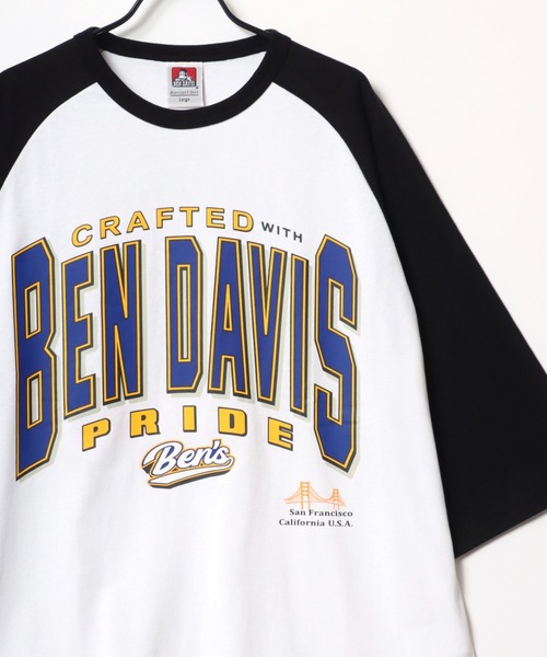 BEN DAVIS(ベンデイビス)の「BEN DAVIS/ベンデイビス TEAM RAGLAN TEE/オーバーサイズ チームロゴ バックプリント ラグラン 半袖Tシャツ(Tシャツ/カットソー・メンズ・セージグリーン/ブルー/ダークグリーン/ブラック・M/L/XL)」の2枚目の写真