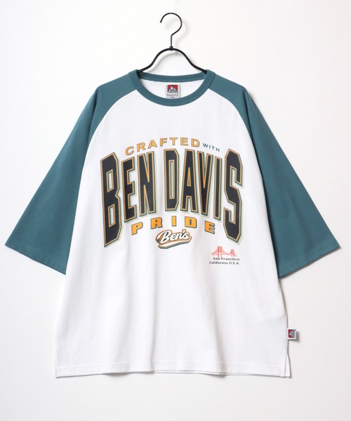 BEN DAVIS(ベンデイビス)の「BEN DAVIS/ベンデイビス TEAM RAGLAN TEE/オーバーサイズ チームロゴ バックプリント ラグラン 半袖Tシャツ(Tシャツ/カットソー・メンズ・セージグリーン/ブルー/ダークグリーン/ブラック・M/L/XL)」の5枚目の写真