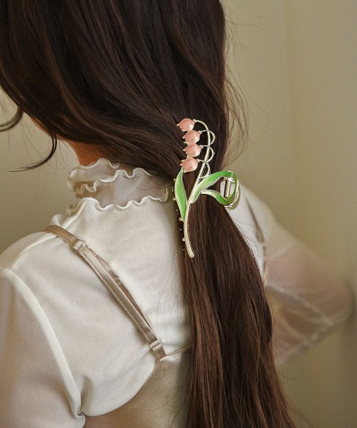 ma chere Cosette?(マシェールコゼット)の「お花ヘアクリップ(バレッタ/ヘアクリップ・レディース・ホワイト/ピンク・FREE)」の2枚目の写真