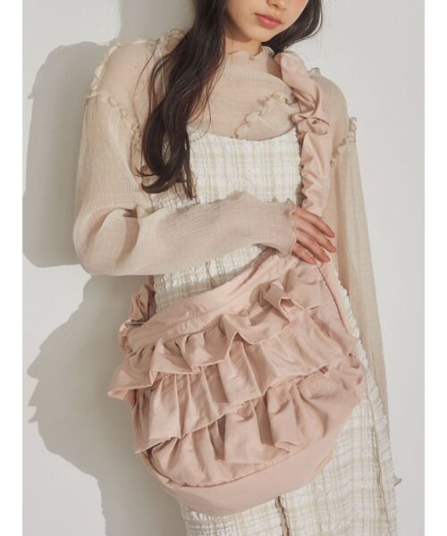 merry jenny（メリージェニー）の「くしゅくしゅショルダーフリルbag（ショルダーバッグ・レディース・オフホワイト/ブラック/ピンク・FREE）」の3枚目の写真