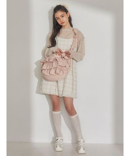 merry jenny（メリージェニー）の「くしゅくしゅショルダーフリルbag（ショルダーバッグ・レディース・オフホワイト/ブラック/ピンク・FREE）」の7枚目の写真