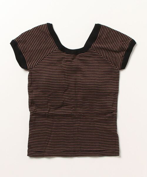 MILLER(ミラー)の「【 Robert P. Miller / ロバート・ピー・ミラー 】カップ付き バックオープン フレンチスリーブ リブ Tシャツ RM221-2009 French Sleeve Tee RM221-2009 DRE(Tシャツ/カットソー・レディース・ブルー/パープル/オレンジ/グリーン/ライトグリーン/オレンジ系/ライトブルー/ダークグリーン/ブラウン・FREE)」の2枚目の写真