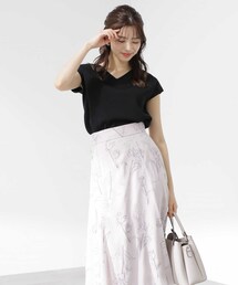 PROPORTION BODY DRESSING | Ｖネックフレンチスリーブニット / 1213170500(ニット/セーター)