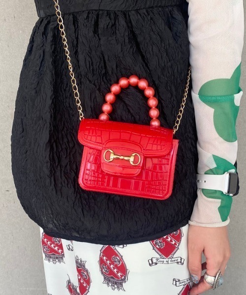 Ray BEAMS（レイビームス）の「bLicensceLL / ミニバッグ（ハンドバッグ・レディース・ブラック/レッド/グリーン系その他2・ONE SIZE）」の18枚目の写真