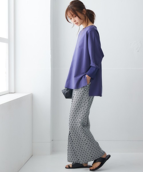 nissen(ニッセン)の「裏毛ボートネックドルマントップス(Tシャツ/カットソー・レディース・チャコールグレー/ライトカーキ/サンドベージュ/ネイビー・L/LL/M/S)」の14枚目の写真