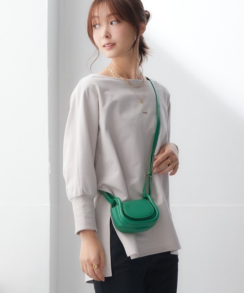 nissen(ニッセン)の「裏毛ボートネックドルマントップス(Tシャツ/カットソー・レディース・チャコールグレー/ライトカーキ/サンドベージュ/ネイビー・L/LL/M/S)」の15枚目の写真