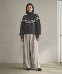 ミジンコール2タックワイドパンツ