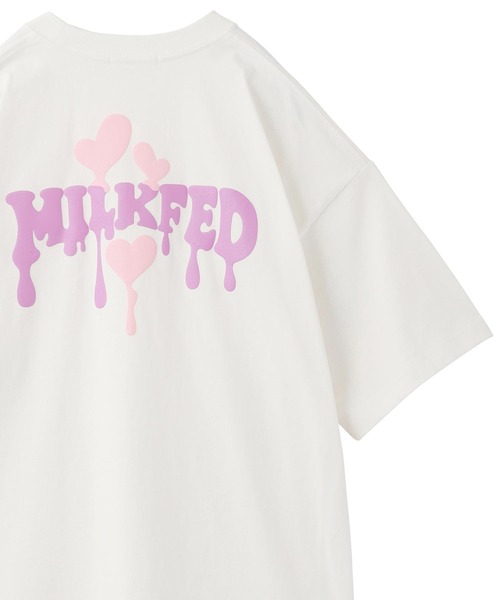 MILKFED.（ミルクフェド）の「MELTY LOGO WIDE S/S TEE（Tシャツ/カットソー・レディース・ライトピンク/ブラック/オフホワイト/ホワイト・ONE SIZE）」の2枚目の写真