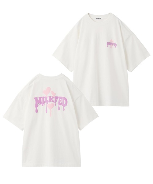 MILKFED.（ミルクフェド）の「MELTY LOGO WIDE S/S TEE（Tシャツ/カットソー・レディース・ライトピンク/ブラック/オフホワイト/ホワイト・ONE SIZE）」の12枚目の写真