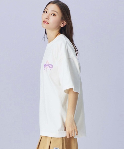MILKFED.（ミルクフェド）の「MELTY LOGO WIDE S/S TEE（Tシャツ/カットソー・レディース・ライトピンク/ブラック/オフホワイト/ホワイト・ONE SIZE）」の18枚目の写真