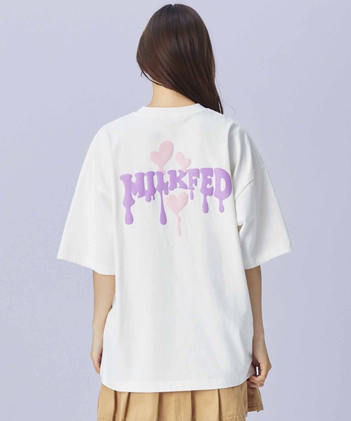 MILKFED.（ミルクフェド）の「MELTY LOGO WIDE S/S TEE（Tシャツ/カットソー・レディース・ライトピンク/ブラック/オフホワイト/ホワイト・ONE SIZE）」の19枚目の写真