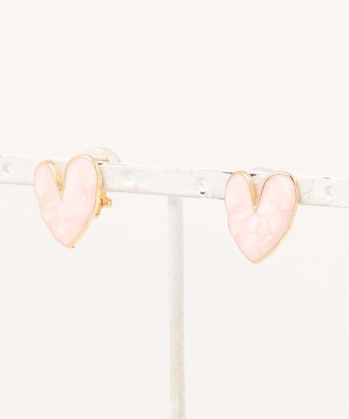 TIMELESS&THREE(タイムレスアンドスリー)の「ハートマーブルイヤリング(イヤリング・レディース・ホワイト/ピンク・FREE)」の6枚目の写真