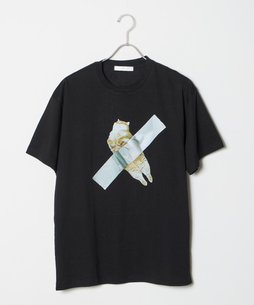 Chick（チック）の「キャット アート ビッグシルエット半袖Tシャツ（Tシャツ/カットソー・メンズ・ホワイト/チャコールグレー/ベージュ/ブラック・S/M/L/XL）」の14枚目の写真