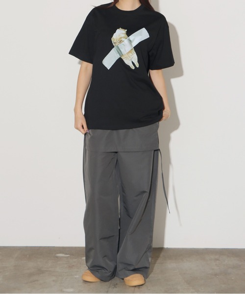 Chick（チック）の「キャット アート ビッグシルエット半袖Tシャツ（Tシャツ/カットソー・メンズ・ホワイト/チャコールグレー/ベージュ/ブラック・S/M/L/XL）」の15枚目の写真