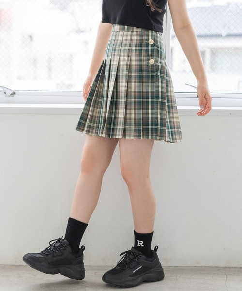 repipi armario（レピピ アルマリオ）の「ハイウエストプリーツスカート（スカート・キッズ・グリーン系その他/ブルー系その他/ベージュ系その他/ブラック/アイボリー系/ブラウン系その他/ブルー系その他2/イエロー系その他/アイボリー系2/グレー系その他/アイボリー系3/ブルー系その他5/ブルー系その他4/ブルー系その他3/グレー系その他2・SMALL/LARGE/MEDIUM）」の9枚目の写真