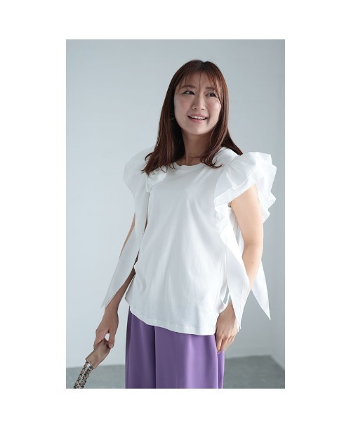 Sawa a la mode(サワアラモード)の「薔薇モチーフトップス(Tシャツ/カットソー・レディース・ブルー/ブラック/ホワイト/ピンク・FREE)」の12枚目の写真