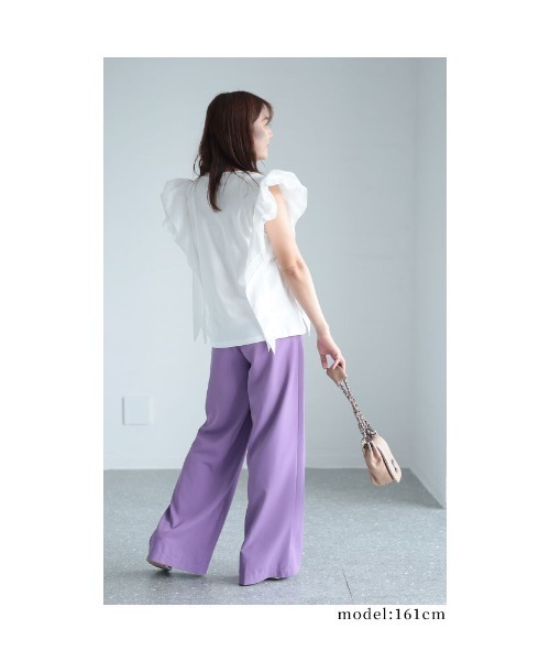 Sawa a la mode(サワアラモード)の「薔薇モチーフトップス(Tシャツ/カットソー・レディース・ブルー/ブラック/ホワイト/ピンク・FREE)」の7枚目の写真