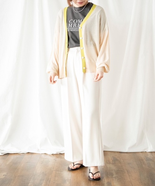 COMMRE（コムル）の「【COMMRE】シアーカーディガン（カーディガン/ボレロ・レディース・ベージュ/グリーン/ダークグレー/オレンジ・FREE）」の2枚目の写真