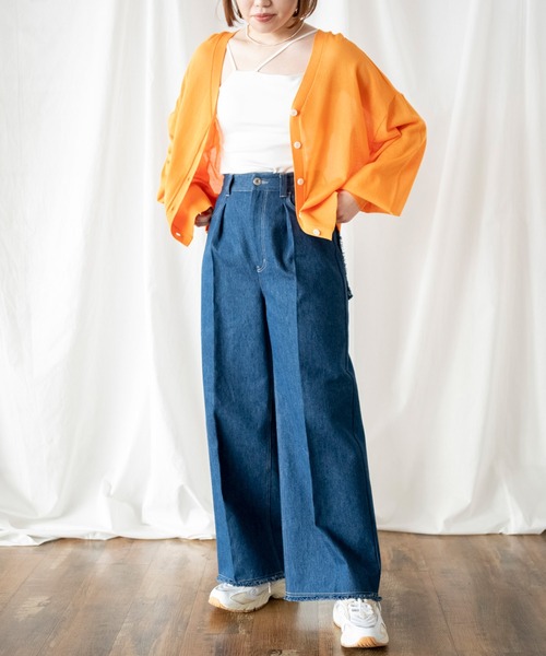 COMMRE（コムル）の「【COMMRE】シアーカーディガン（カーディガン/ボレロ・レディース・ベージュ/グリーン/ダークグレー/オレンジ・FREE）」の4枚目の写真