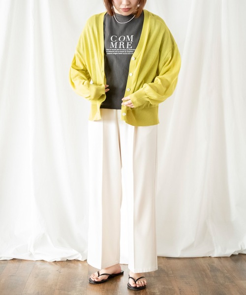 COMMRE（コムル）の「【COMMRE】シアーカーディガン（カーディガン/ボレロ・レディース・ベージュ/グリーン/ダークグレー/オレンジ・FREE）」の3枚目の写真