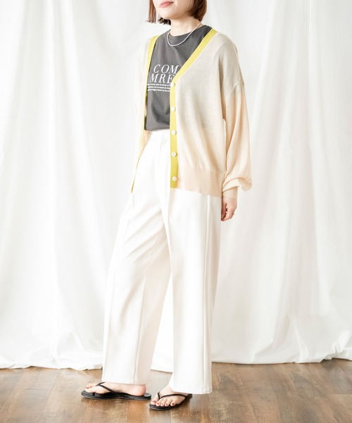 COMMRE（コムル）の「【COMMRE】シアーカーディガン（カーディガン/ボレロ・レディース・ベージュ/グリーン/ダークグレー/オレンジ・FREE）」の12枚目の写真