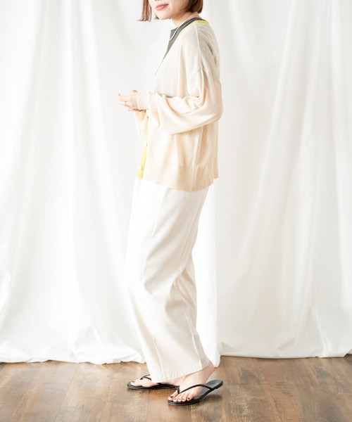 COMMRE（コムル）の「【COMMRE】シアーカーディガン（カーディガン/ボレロ・レディース・ベージュ/グリーン/ダークグレー/オレンジ・FREE）」の5枚目の写真