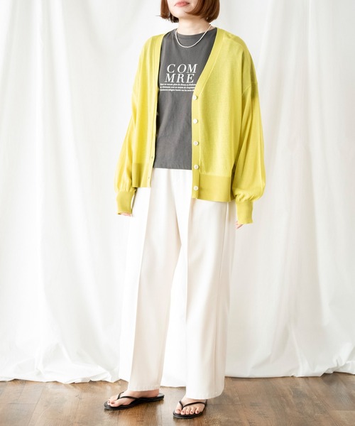 COMMRE（コムル）の「【COMMRE】シアーカーディガン（カーディガン/ボレロ・レディース・ベージュ/グリーン/ダークグレー/オレンジ・FREE）」の7枚目の写真