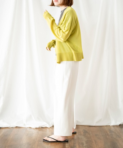 COMMRE（コムル）の「【COMMRE】シアーカーディガン（カーディガン/ボレロ・レディース・ベージュ/グリーン/ダークグレー/オレンジ・FREE）」の14枚目の写真