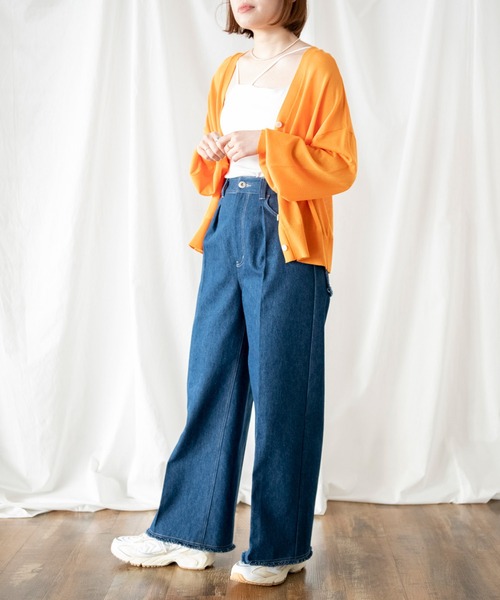 COMMRE（コムル）の「【COMMRE】シアーカーディガン（カーディガン/ボレロ・レディース・ベージュ/グリーン/ダークグレー/オレンジ・FREE）」の8枚目の写真