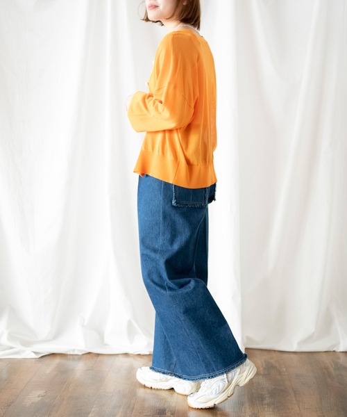 COMMRE（コムル）の「【COMMRE】シアーカーディガン（カーディガン/ボレロ・レディース・ベージュ/グリーン/ダークグレー/オレンジ・FREE）」の13枚目の写真