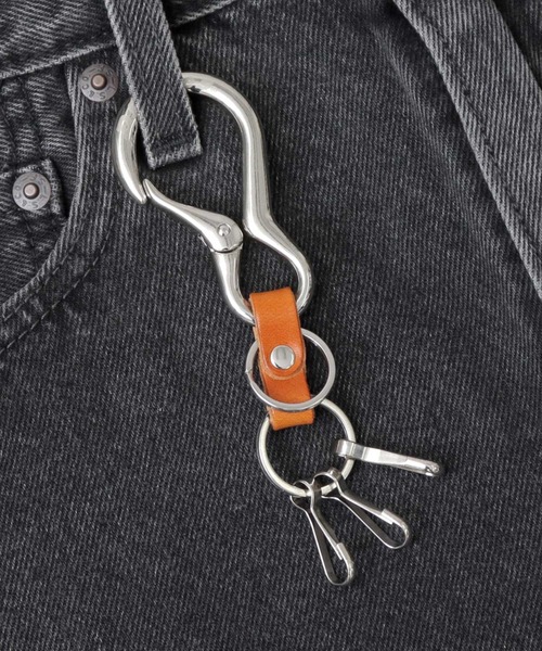 Dickies（ディッキーズ）の「本革 ダルマカラビナ キーホルダー（キーホルダー・メンズ・ブラウン/ダークブラウン/ブラック・FREE）」の3枚目の写真