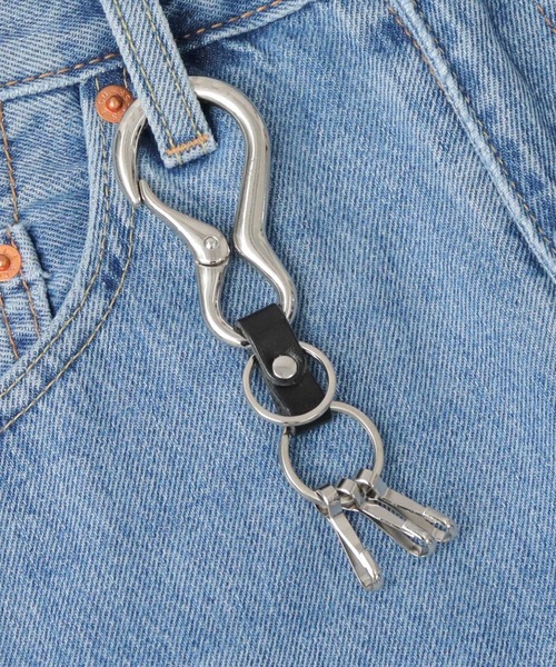 Dickies（ディッキーズ）の「本革 ダルマカラビナ キーホルダー（キーホルダー・メンズ・ブラウン/ダークブラウン/ブラック・FREE）」の2枚目の写真