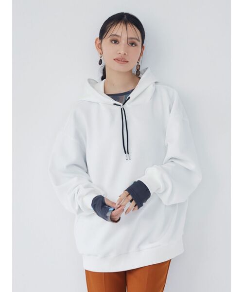 MURUA（ムルーア）の「カラーコードフーディ【WEB限定パーカー】（パーカー・レディース・ホワイト/ブラック/ネイビー/オレンジ・FREE）」の11枚目の写真