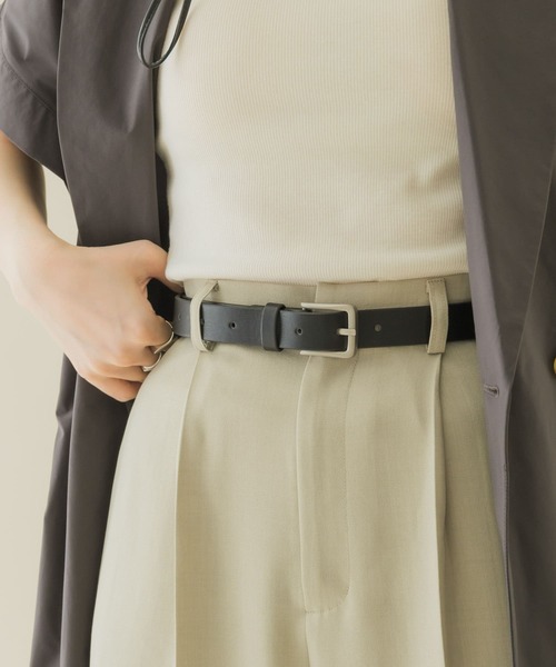 SMELLY（スメリー）の「マットバックルベルト（ベルト・レディース・ブラウン/ベージュ/ブラック・-）」の2枚目の写真