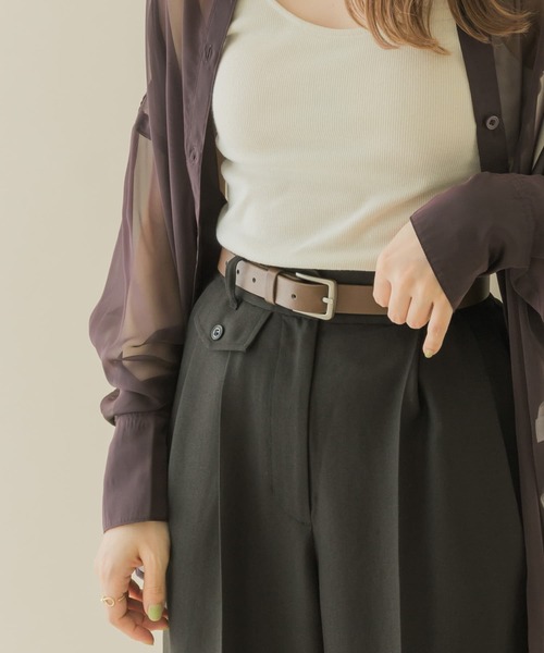 SMELLY（スメリー）の「マットバックルベルト（ベルト・レディース・ブラウン/ベージュ/ブラック・-）」の12枚目の写真