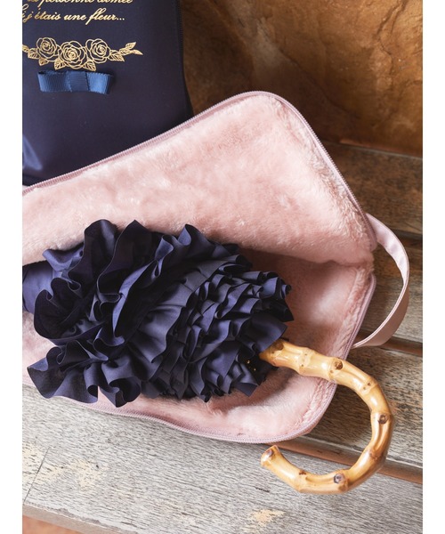♡ Maison de FLEUR★折りたたみ傘 日傘 ポーチ ブラック ♡ Maison de FLEUR（メゾンドフルール）の「アンブレラケース