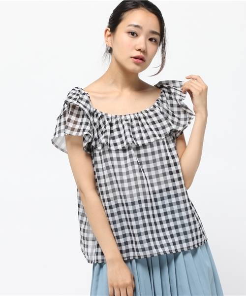 one after another NICE CLAUP（ワンアフターアナザーナイスクラップ）の「【ナイスクラップ】フレアー襟ブラウス（シャツ/ブラウス・レディース・オフホワイト/ネイビー/ブラック・FREE）」の12枚目の写真