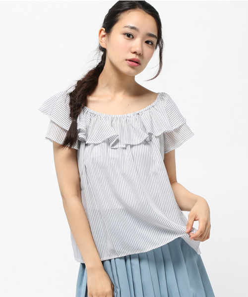 one after another NICE CLAUP（ワンアフターアナザーナイスクラップ）の「【ナイスクラップ】フレアー襟ブラウス（シャツ/ブラウス・レディース・オフホワイト/ネイビー/ブラック・FREE）」の3枚目の写真