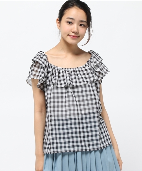 one after another NICE CLAUP（ワンアフターアナザーナイスクラップ）の「【ナイスクラップ】フレアー襟ブラウス（シャツ/ブラウス・レディース・オフホワイト/ネイビー/ブラック・FREE）」の4枚目の写真