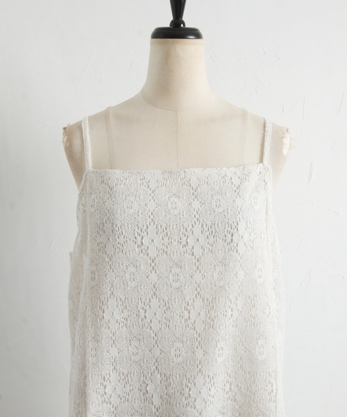 tocco closet（トッコ　クローゼット）の「【ZOZO限定】レースキャミワンピース（ワンピース・レディース・ブラック/オフホワイト・M）」の22枚目の写真