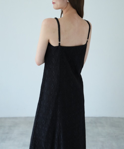 tocco closet（トッコ　クローゼット）の「【ZOZO限定】レースキャミワンピース（ワンピース・レディース・ブラック/オフホワイト・M）」の15枚目の写真